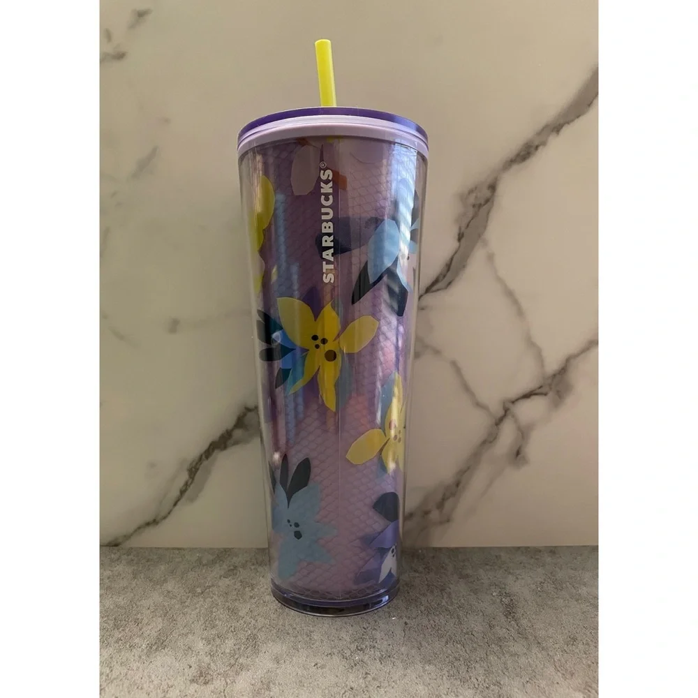 NWT Starbucks Winter 2023 Drifting Magnolias Venti Cold Cup Tumbler - Picture 5 of 10